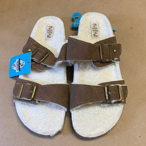 NWT Comfy Sherpa Footbed Slides Sandals-7